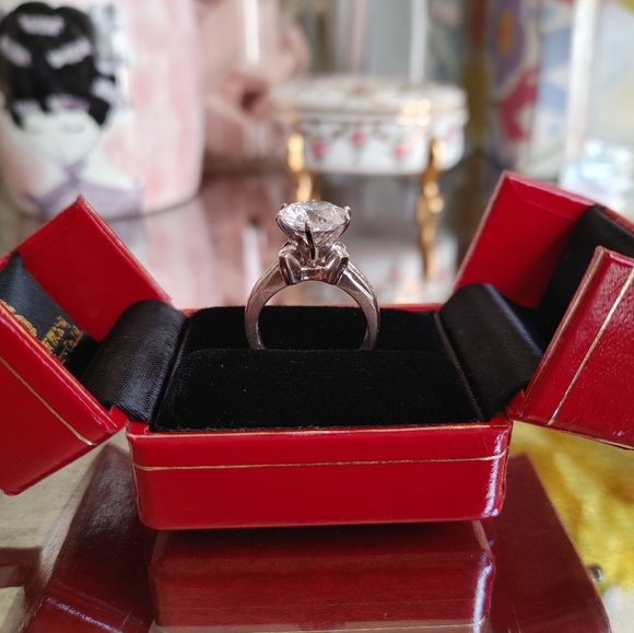 Vintage 14k GP/ Sterling Wedding/ Engagement Ring - Picture 11 of 11